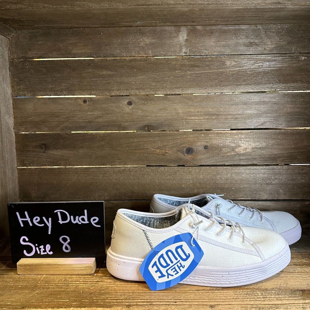 New NWT Mens Hey Dude Cody Sport Mesh White Comfort Sneakers Shoes Size 8 M